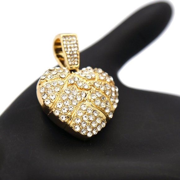 14k Gold Heart 20" Tennis Chain - Picture 3 of 3